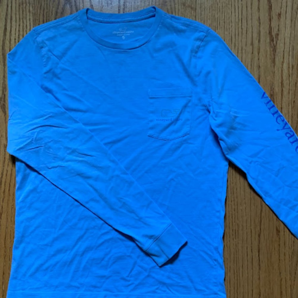 Boys' Vineyard Vines Jake Blue Long Sleeve Tee, Size XL